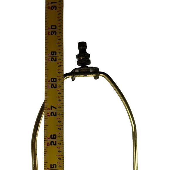 Vintage Brass Lion Head Claw Footed MCM Brass Table Lamp Glass Display Case 30" - Picture 5 of 5